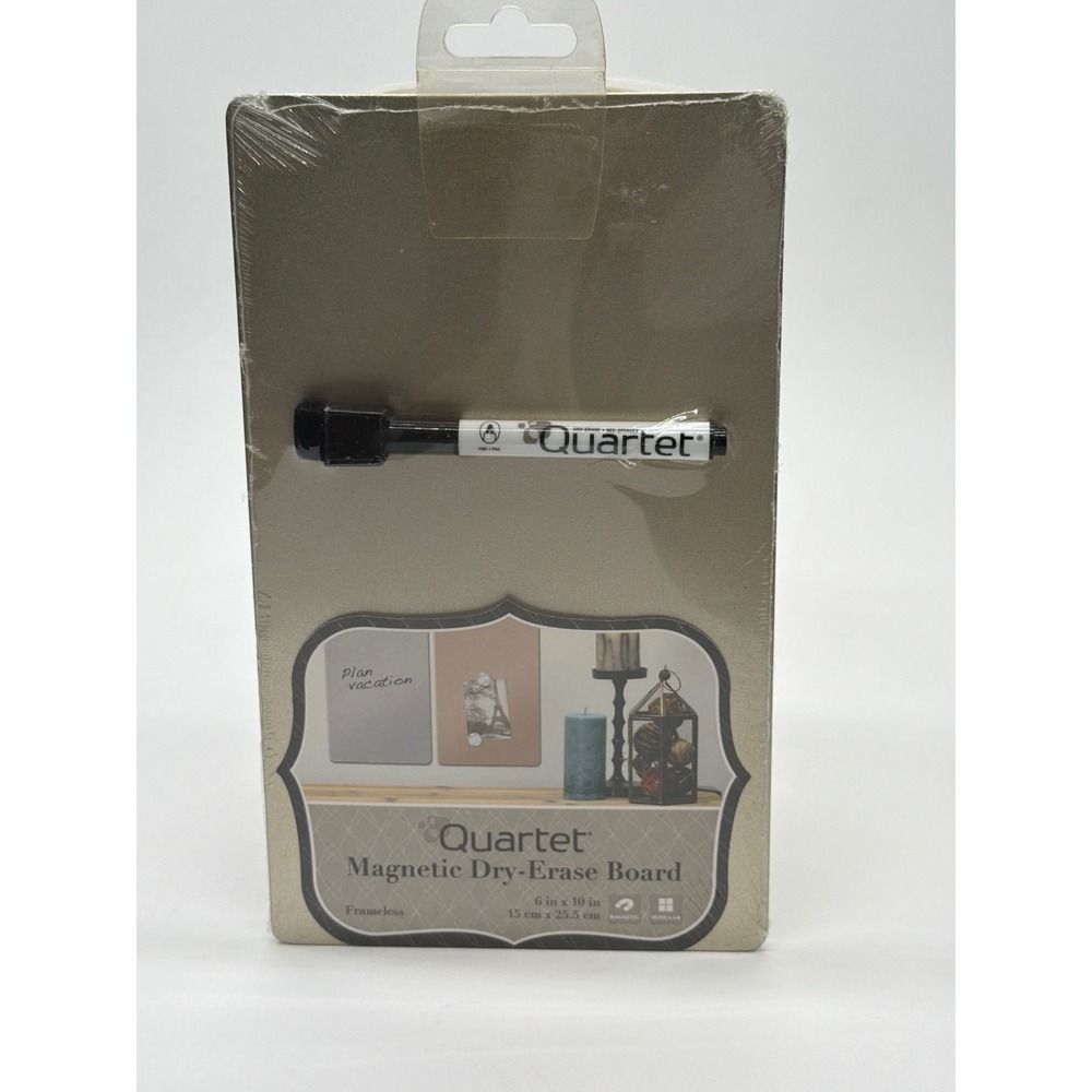 Quartet Magnetic Dry Erase Board 6x10 Frameless Champagne Gold 21503 New